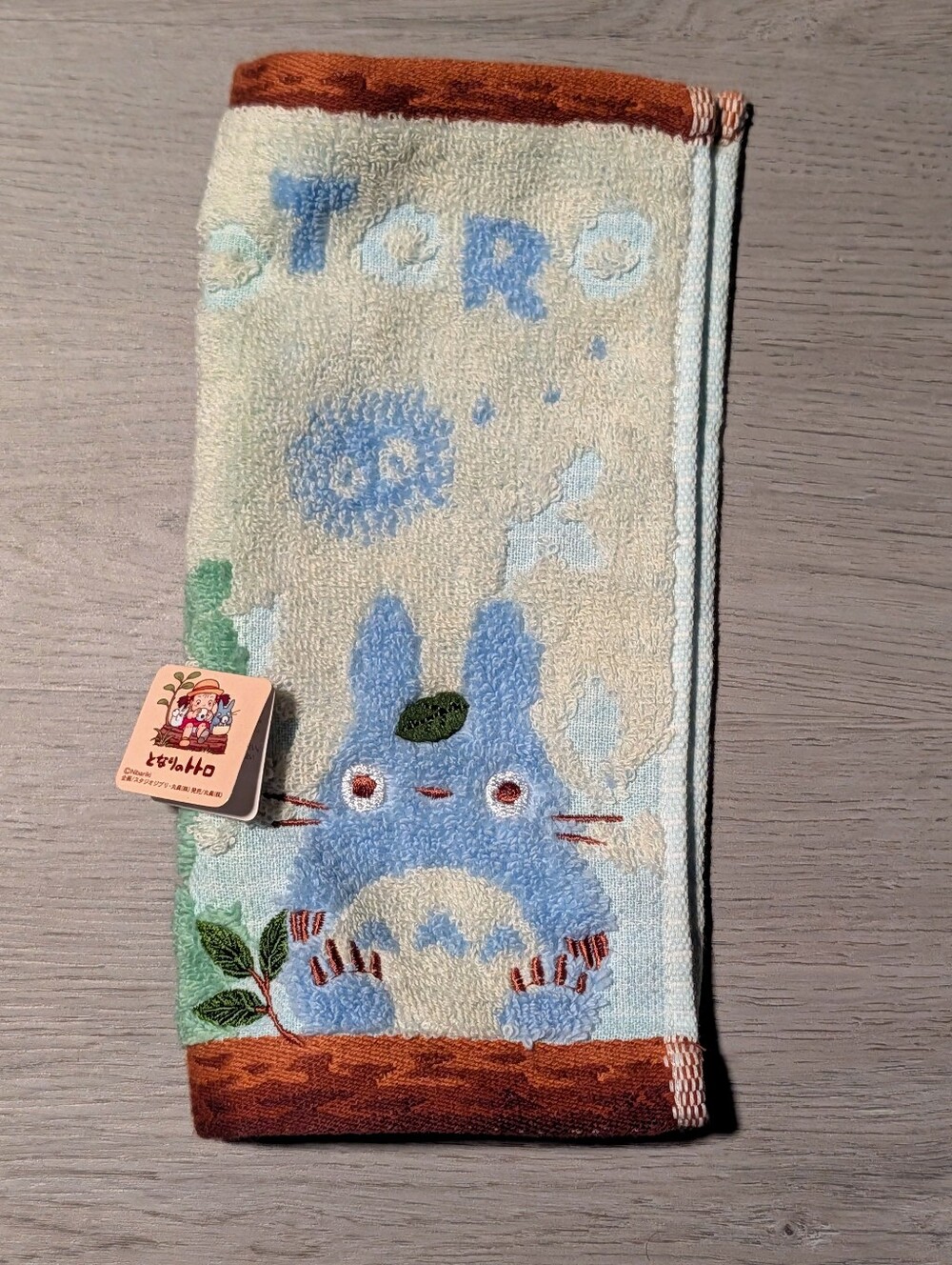 My Neighbor Totoro Blue & Cream Mini Towel Studio Ghibli Nostalgic Collectible